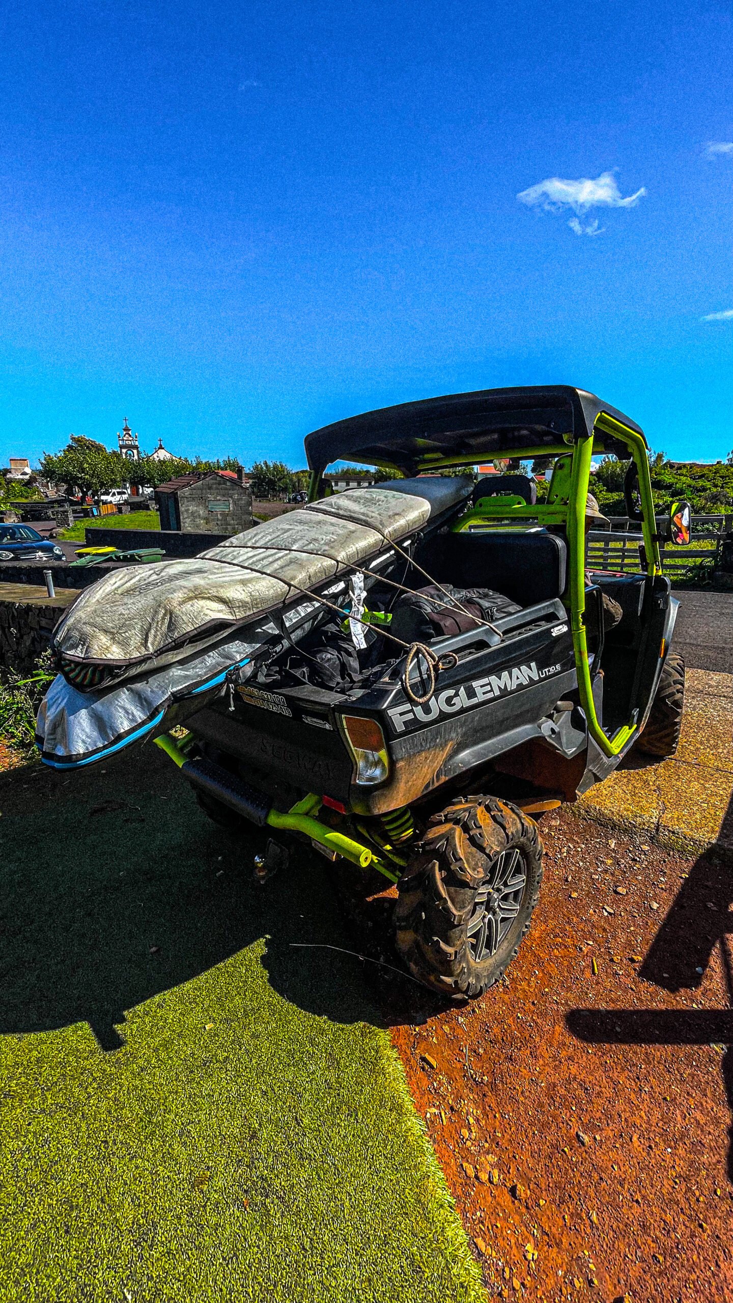 Azores surf trip planning with surfboards and coastline