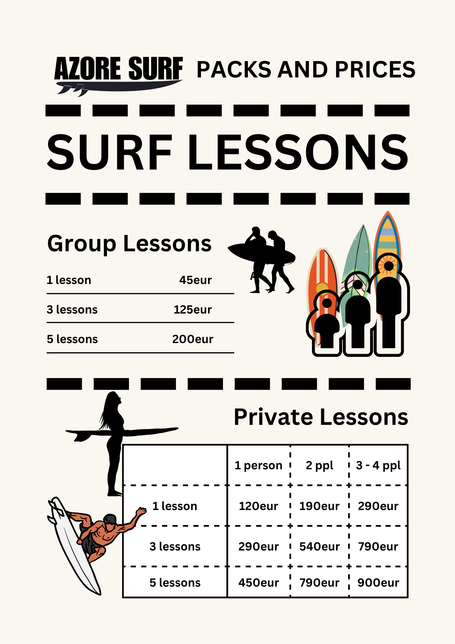 SURF LESSONS PACKS